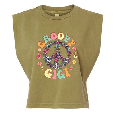 Retro Groovy Gigi And Vintage Family Retro Gigi Birthday Garment-Dyed Women's Muscle Tee