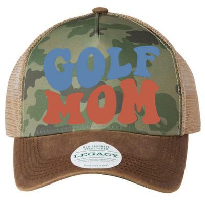 Retro Groovy Golf Mom Mothers Day 70s Boho Wavy Funny Gift Legacy Tie Dye Trucker Hat