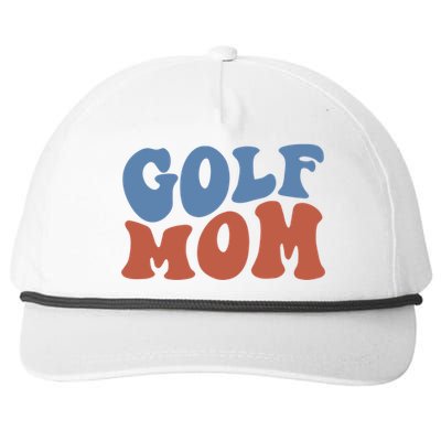 Retro Groovy Golf Mom Mothers Day 70s Boho Wavy Funny Gift Snapback Five-Panel Rope Hat