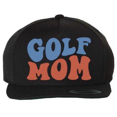 Retro Groovy Golf Mom Mothers Day 70s Boho Wavy Funny Gift Wool Snapback Cap