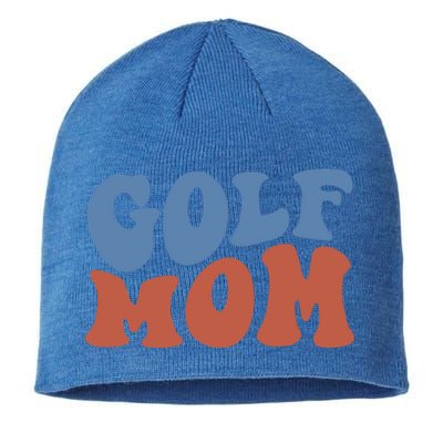 Retro Groovy Golf Mom Mothers Day 70s Boho Wavy Funny Gift Sustainable Beanie