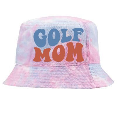 Retro Groovy Golf Mom Mothers Day 70s Boho Wavy Funny Gift Tie-Dyed Bucket Hat