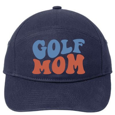 Retro Groovy Golf Mom Mothers Day 70s Boho Wavy Funny Gift 7-Panel Snapback Hat