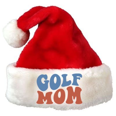 Retro Groovy Golf Mom Mothers Day 70s Boho Wavy Funny Gift Premium Christmas Santa Hat