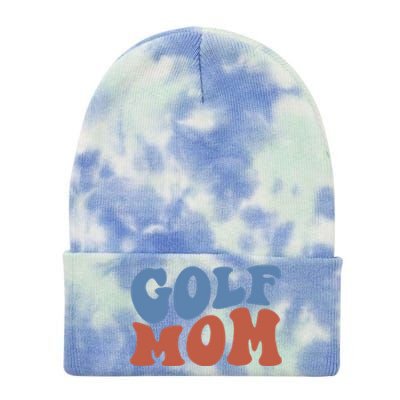 Retro Groovy Golf Mom Mothers Day 70s Boho Wavy Funny Gift Tie Dye 12in Knit Beanie