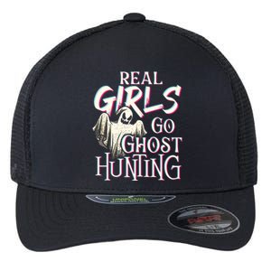 Real Girl Go Ghost Hunting Paranormal Halloween Activity Flexfit Unipanel Trucker Cap