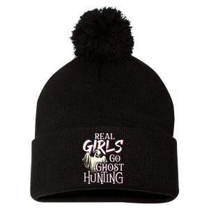 Real Girl Go Ghost Hunting Paranormal Halloween Activity Pom Pom 12in Knit Beanie