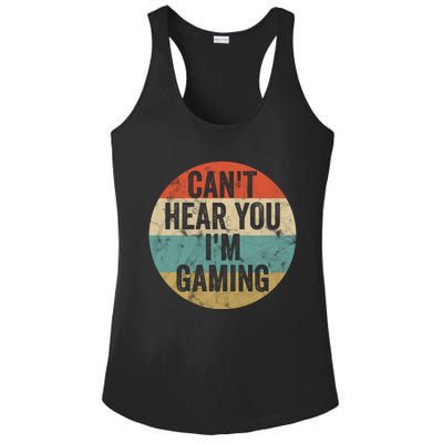 Retro Gaming Great Gift Can't Hear You I'm Gaming Funny Gamer Vintage Gift Ladies PosiCharge Competitor Racerback Tank