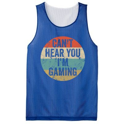 Retro Gaming Great Gift Can't Hear You I'm Gaming Funny Gamer Vintage Gift Mesh Reversible Basketball Jersey Tank