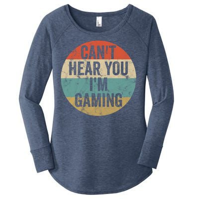 Retro Gaming Great Gift Can't Hear You I'm Gaming Funny Gamer Vintage Gift Women's Perfect Tri Tunic Long Sleeve Shirt