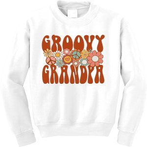 Retro Groovy Grandpa Matching Family 1st Birthday Party Kids Sweatshirt