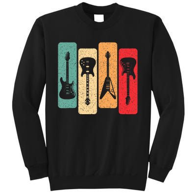 Retro Guitars Guitarist Electric Bass Guitar Rock Music Sweatshirt