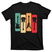 Retro Guitars Guitarist Electric Bass Guitar Rock Music T-Shirt