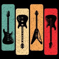 Retro Guitars Guitarist Electric Bass Guitar Rock Music Backpack