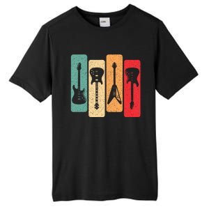 Retro Guitars Guitarist Electric Bass Guitar Rock Music Tall Fusion ChromaSoft Performance T-Shirt