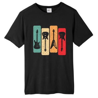 Retro Guitars Guitarist Electric Bass Guitar Rock Music Tall Fusion ChromaSoft Performance T-Shirt