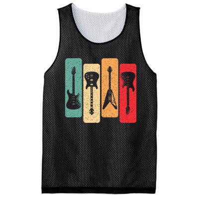 Retro Guitars Guitarist Electric Bass Guitar Rock Music Mesh Reversible Basketball Jersey Tank