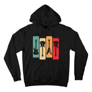 Retro Guitars Guitarist Electric Bass Guitar Rock Music Tall Hoodie