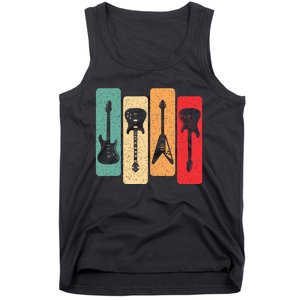 Retro Guitars Guitarist Electric Bass Guitar Rock Music Tank Top