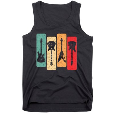 Retro Guitars Guitarist Electric Bass Guitar Rock Music Tank Top