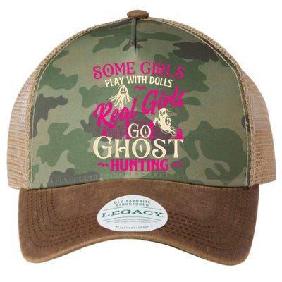 Real Girl Go Ghost Hunting Ghosts Paranormal Researcher Legacy Tie Dye Trucker Hat