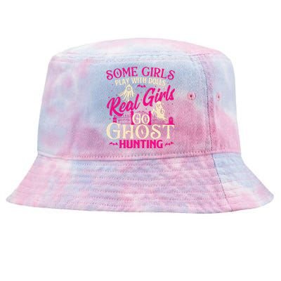 Real Girl Go Ghost Hunting Ghosts Paranormal Researcher Tie-Dyed Bucket Hat