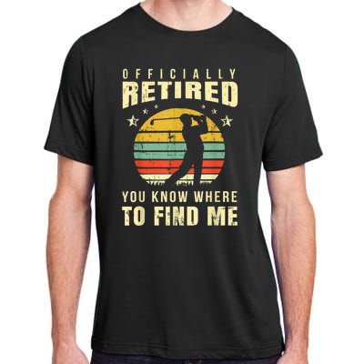 Retired Golf Gift Retirement Party Retiring Golfing Golfer Adult ChromaSoft Performance T-Shirt