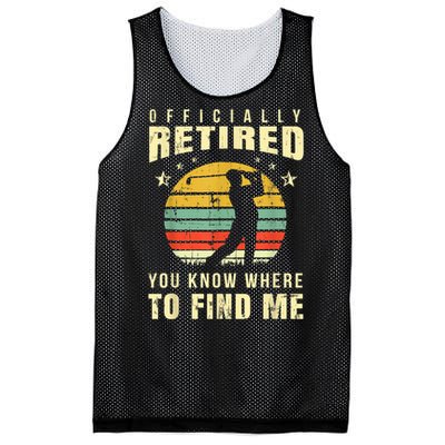 Retired Golf Gift Retirement Party Retiring Golfing Golfer Mesh Reversible Basketball Jersey Tank