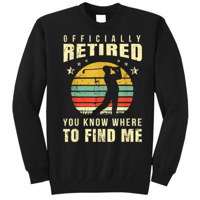 Retired Golf Gift Retirement Party Retiring Golfing Golfer Tall Sweatshirt