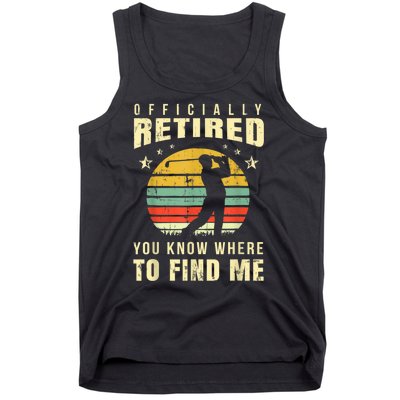 Retired Golf Gift Retirement Party Retiring Golfing Golfer Tank Top