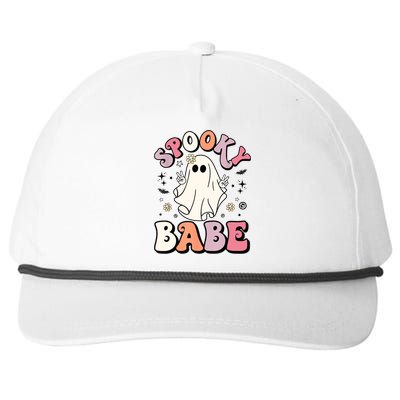 Retro Groovy Ghost Boo Stay Spooky Babe Halloween Costume Gift Snapback Five-Panel Rope Hat