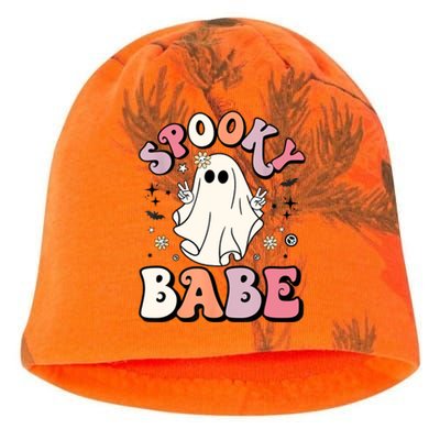 Retro Groovy Ghost Boo Stay Spooky Babe Halloween Costume Gift Kati - Camo Knit Beanie