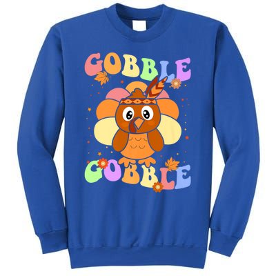 Retro Groovy Gobble Gobble Turkey Pilgrim Thanksgiving Gift Sweatshirt