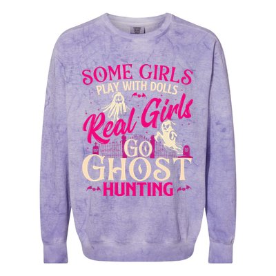 Real Go Ghost Hunting Ghosts Paranormal Researcher Colorblast Crewneck Sweatshirt