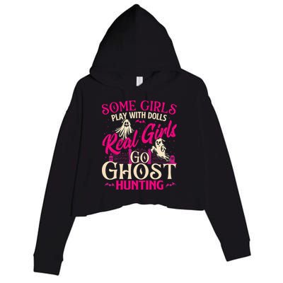 Real Go Ghost Hunting Ghosts Paranormal Researcher Crop Fleece Hoodie