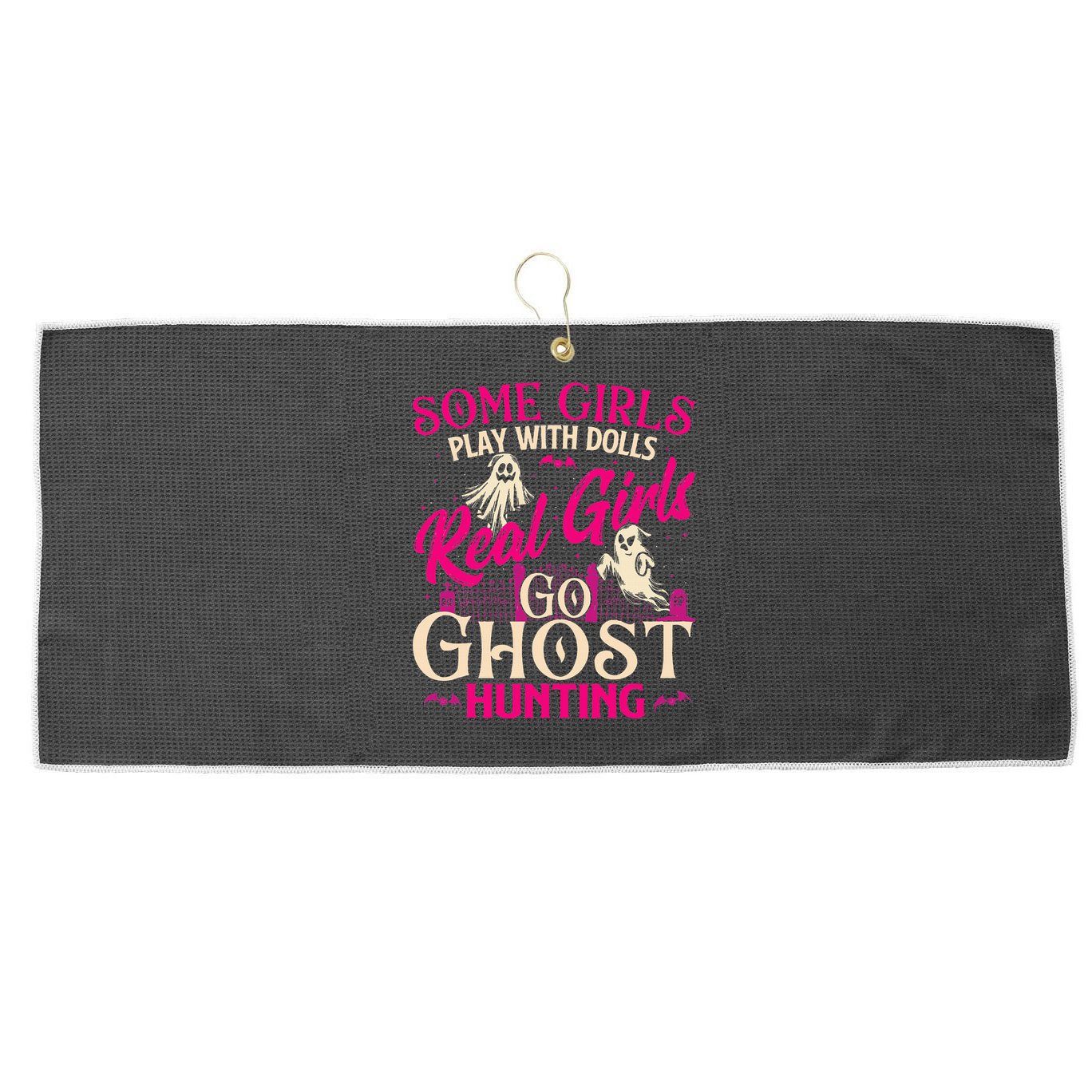 Real Go Ghost Hunting Ghosts Paranormal Researcher Large Microfiber Waffle Golf Towel