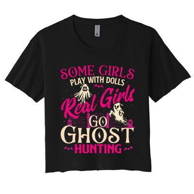 Real Go Ghost Hunting Ghosts Paranormal Researcher Women's Crop Top Tee