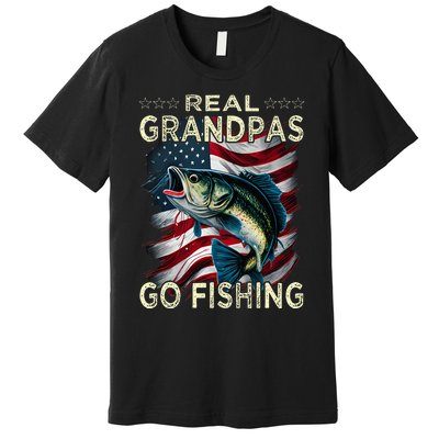 Real Grandpas Go Fishing Largemouth Bass Premium T-Shirt