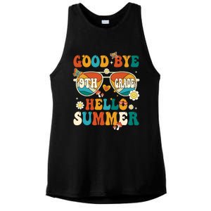 Retro Groovy Goodbye 9th Grade Graduation Hello Summer Funny Gift Ladies PosiCharge Tri-Blend Wicking Tank