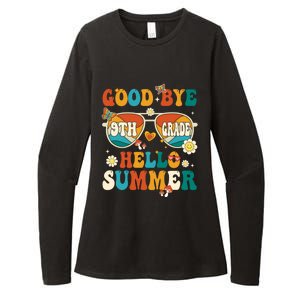 Retro Groovy Goodbye 9th Grade Graduation Hello Summer Funny Gift Womens CVC Long Sleeve Shirt