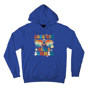 Retro Groovy Goodbye 9th Grade Graduation Hello Summer Funny Gift Hoodie