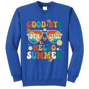 Retro Groovy Goodbye 9th Grade Graduation Hello Summer Funny Gift Sweatshirt