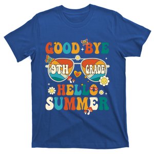 Retro Groovy Goodbye 9th Grade Graduation Hello Summer Funny Gift T-Shirt