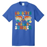 Retro Groovy Goodbye 9th Grade Graduation Hello Summer Funny Gift Tall T-Shirt