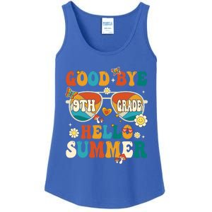 Retro Groovy Goodbye 9th Grade Graduation Hello Summer Funny Gift Ladies Essential Tank