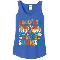 Retro Groovy Goodbye 9th Grade Graduation Hello Summer Funny Gift Ladies Essential Tank