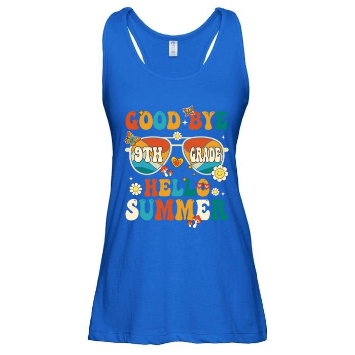 Retro Groovy Goodbye 9th Grade Graduation Hello Summer Funny Gift Ladies Essential Flowy Tank