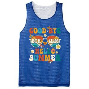 Retro Groovy Goodbye 9th Grade Graduation Hello Summer Funny Gift Mesh Reversible Basketball Jersey Tank