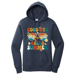 Retro Groovy Goodbye 9th Grade Graduation Hello Summer Funny Gift Women's Pullover Hoodie