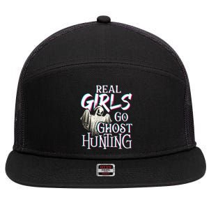 Real Go Ghost Hunting Paranormal Halloween Activity 7 Panel Mesh Trucker Snapback Hat